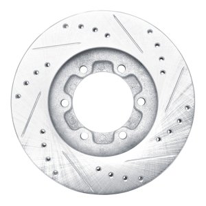 Chevrolet Luv Pickup Brake Rotor (1) - Front Left - R1 Concepts - Drilled & Slotted - Silver - `86-`06